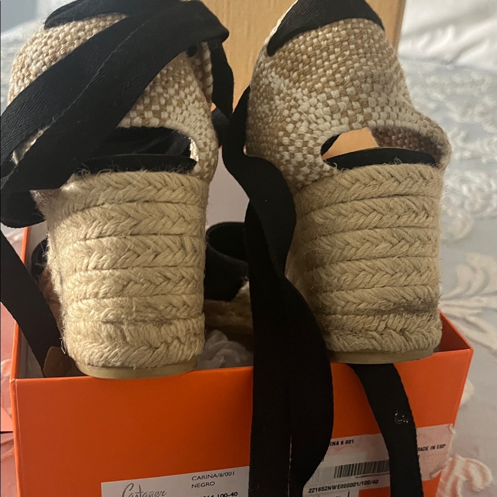 Castaner Black and Cream Espadrilles - Picture 4 of 10